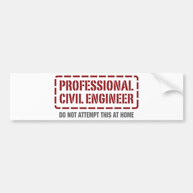 Professional Civil Engineer Bumper Sticker (Front)