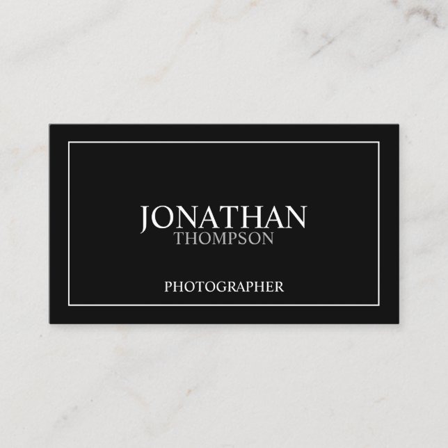 Professional Classic Black and White Business Card (Front)