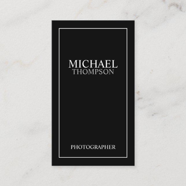 Professional Classic Black and White Business Card (Front)