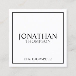 Professional Classic Black and White Square Business Card