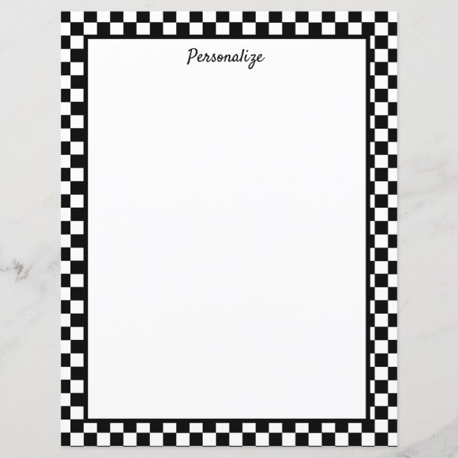 Professional Classic Black & White Checkers (Front)