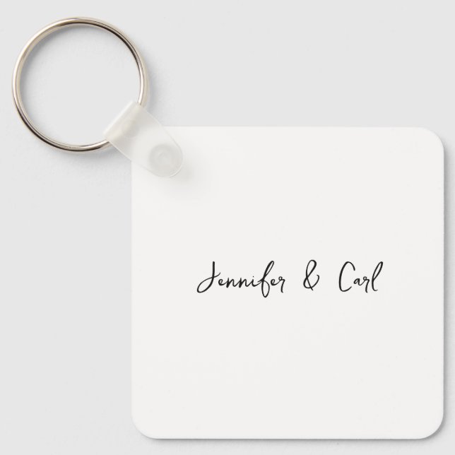 Professional Classic Calligraphy Minimalist Plain Key Ring (Front)