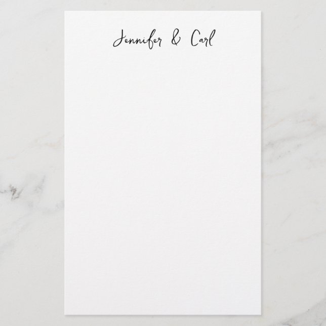 Professional Classic Calligraphy Minimalist Plain Stationery (Front)
