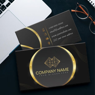  Professional Classic Elegant Black Gold Business Card