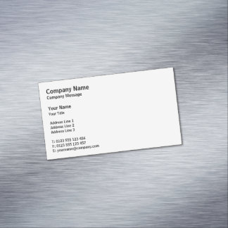 Professional Classic | Plain White Magnetic Business Card