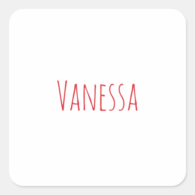 Professional classical calligraphy name custom red square sticker (Front)