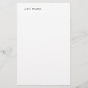 Professional Classical Font Minimalist Plain Name Stationery