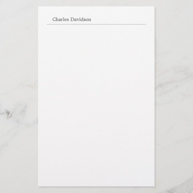 Professional Classical Font Minimalist Plain Name Stationery (Front)
