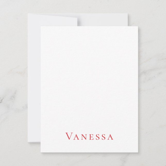 Professional classical font own name custom red card (Front)