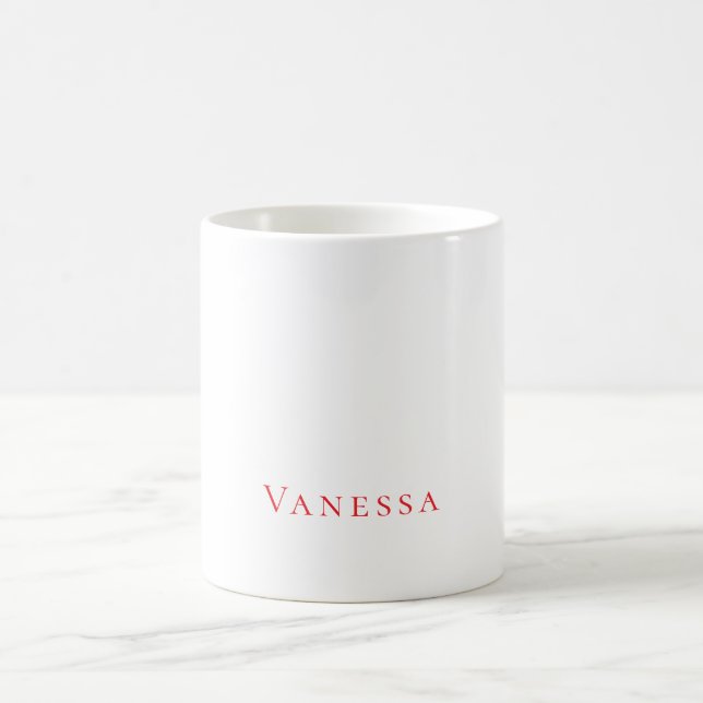 Professional classical font own name custom red coffee mug (Center)