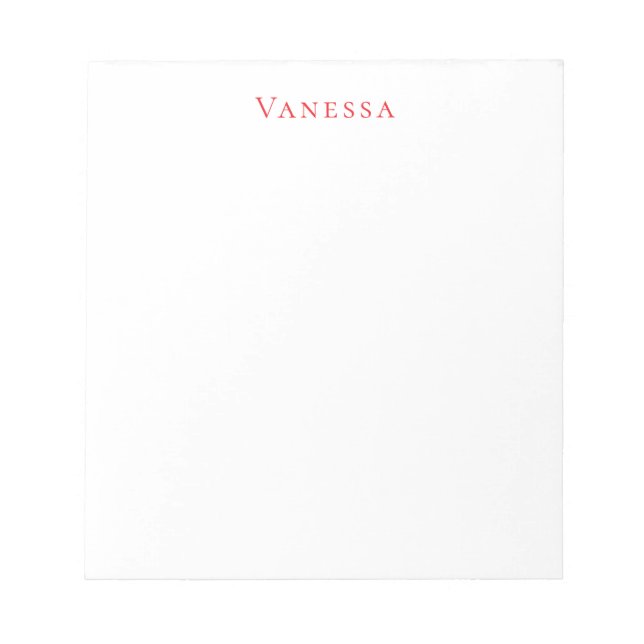 Professional classical font own name custom red notepad (Front)