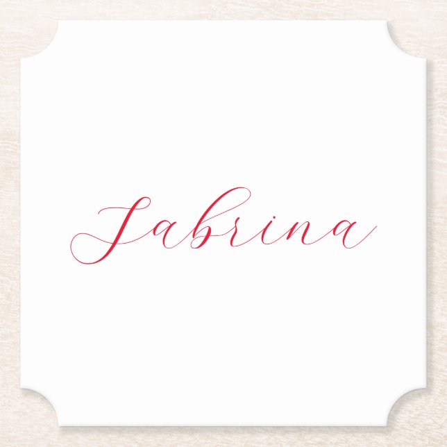 Professional classical handwriting name custom paper coaster (Front)