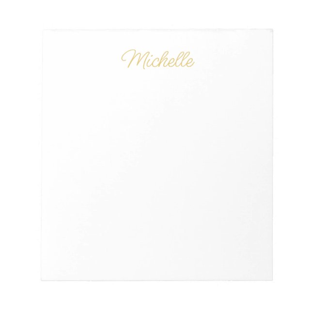 Professional Classical Minimalist Plain Own Name Notepad (Front)