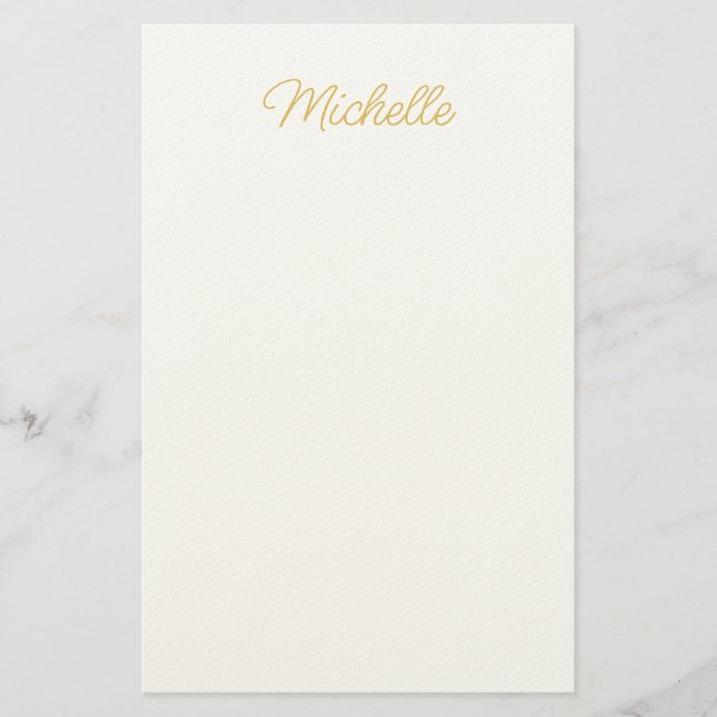 Professional Classical Minimalist Plain Own Name Stationery (Front)
