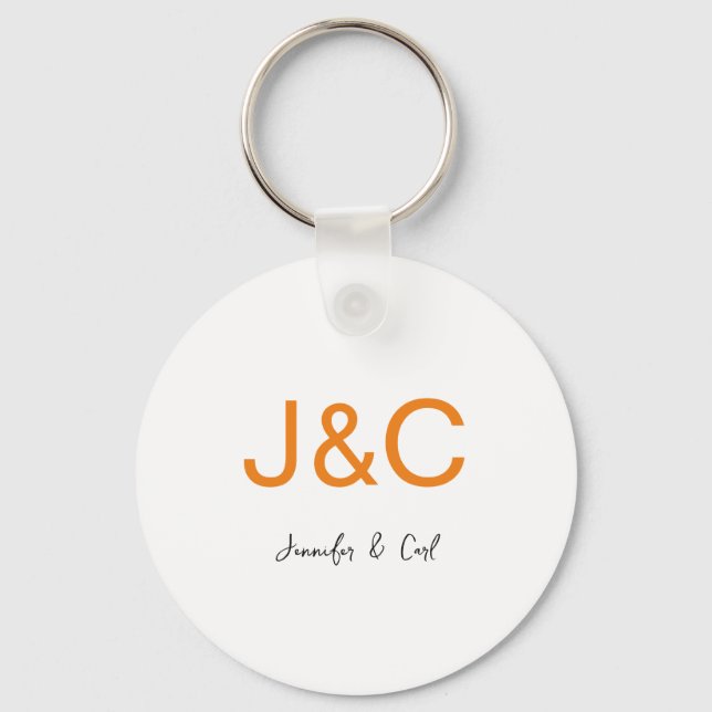 Professional Classical Monogram Minimalist Plain Key Ring (Front)