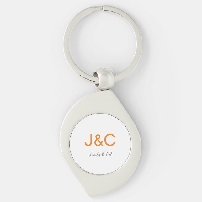 Professional Classical Monogram Minimalist Plain Key Ring (Front)