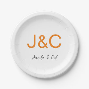 Professional Classical Monogram Minimalist Plain Paper Plate