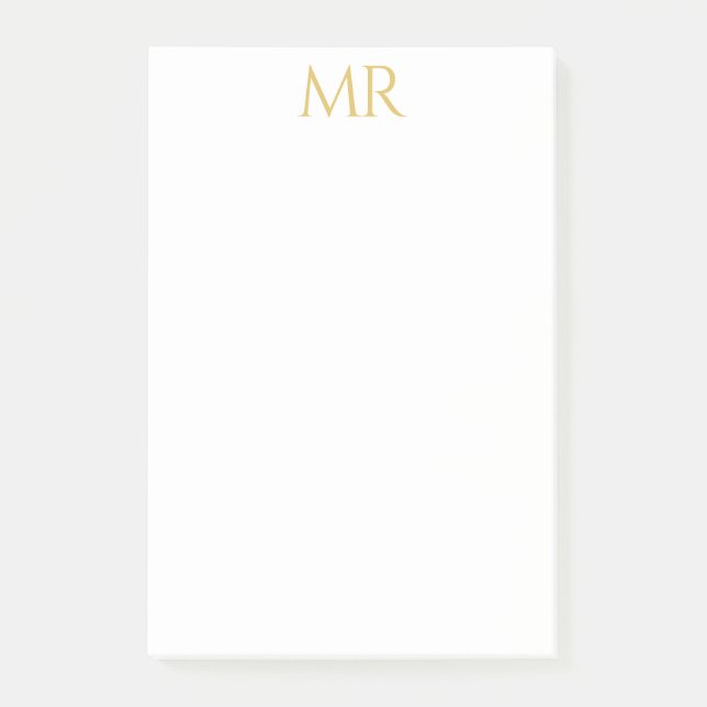 Professional Classical Monogram Minimalist Plain Post-it Notes (Front)