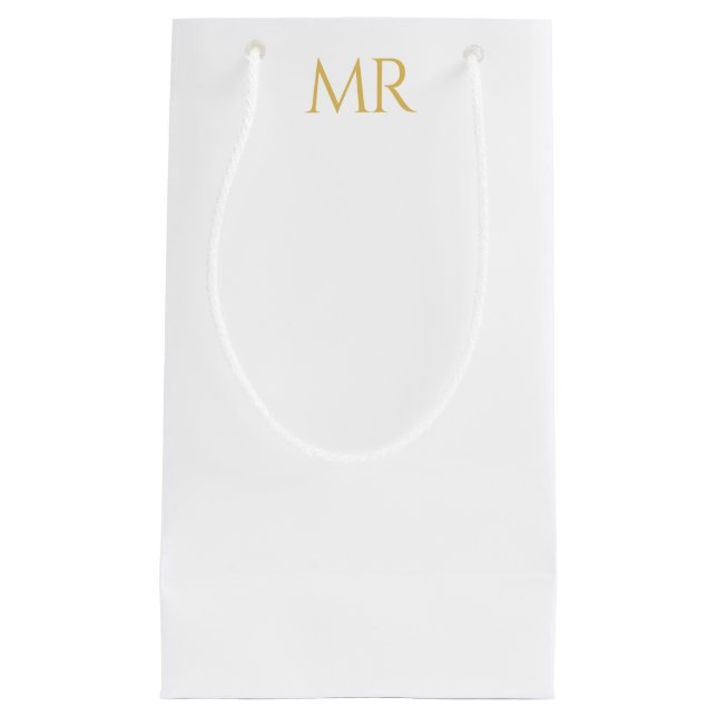 Professional Classical Monogram Minimalist Plain Small Gift Bag (Front)
