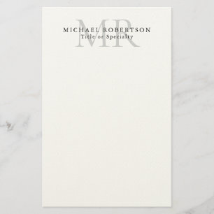 Professional Classical Monogram Minimalist Plain Stationery
