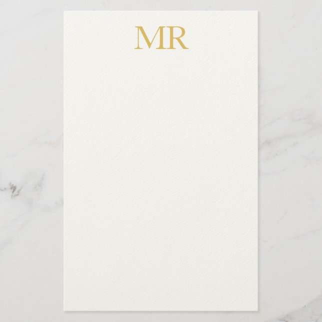 Professional Classical Monogram Minimalist Plain Stationery (Front)