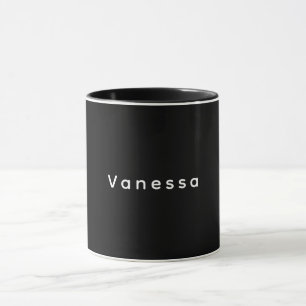 Professional classical plain name custom black mug