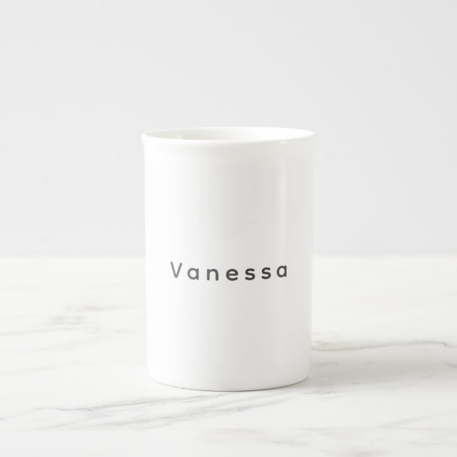 Professional classical plain simple name custom  bone china mug (Front)