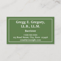 Professional & Classy Barrister Business Card
