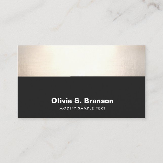 Professional Classy Black Gold Border Business Card (Front)