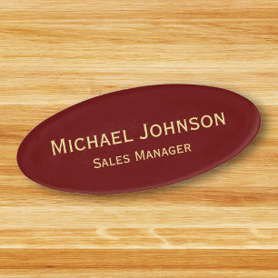Professional Classy Gold Office Business Magnetic Name Tag