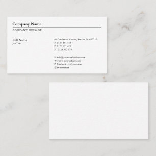 Professional Classy Plain Business Card