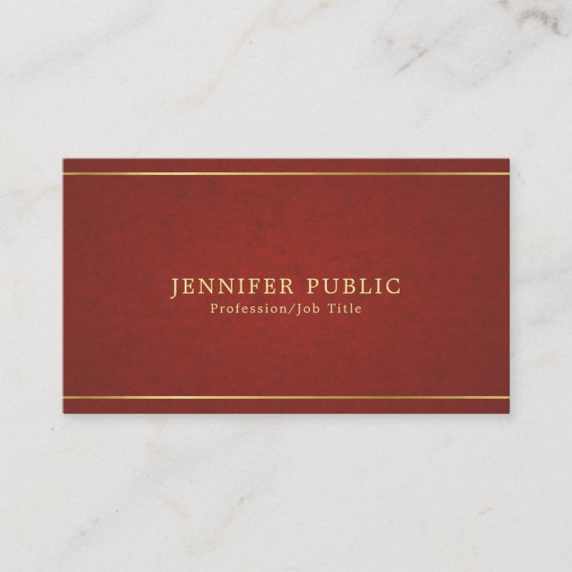 Professional Classy Plain Pearl Finish Luxury Business Card (Front)