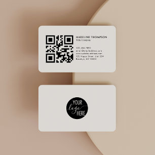 Professional Clean Generic Company Logo QR Code Business Card