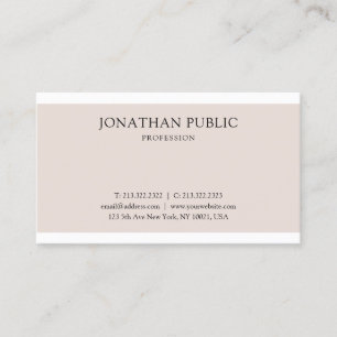 Professional Clean Graphic Design Elegant Plain Business Card