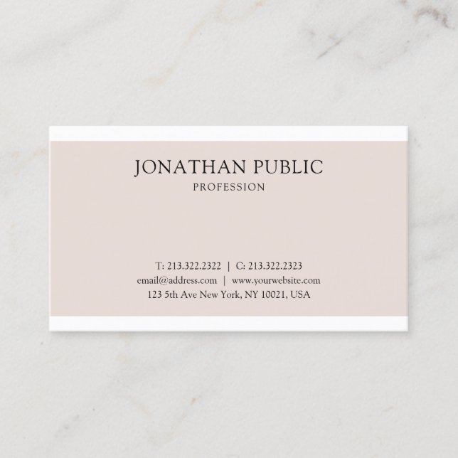 Professional Clean Graphic Design Elegant Plain Business Card (Front)