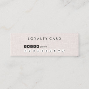 Professional Clean Minimal Linen Mini Loyalty Card