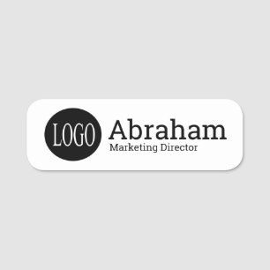 Professional Clean Modern Business Logo White Name Tag
