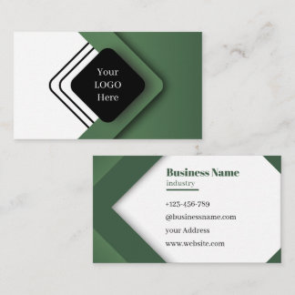 Professional Clean Modern Green minimalist design Business Card