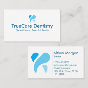 Professional Clean Modern White Blue Colour Dentis Business Card