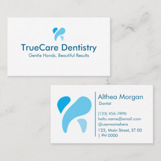 Professional Clean Modern White Blue Colour Dentis Business Card