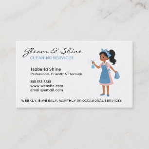 Professional Cleaner Housekeeping Maid Service Business Card