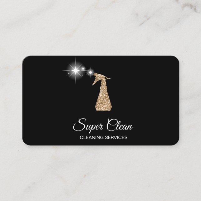 Professional Cleaning House Keeping Sparkling Business Card (Front)