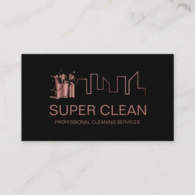 Professional Cleaning House Residential Commercial Business Card (Front)