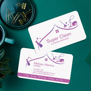 Professional Cleaning House Services Business Card