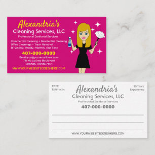 Professional Cleaning/Janitorial Housekeeping Business Card