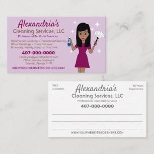 Professional Cleaning/Janitorial Housekeeping Business Card