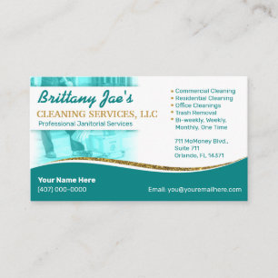 Professional Cleaning/Janitorial Housekeeping Serv Business Card