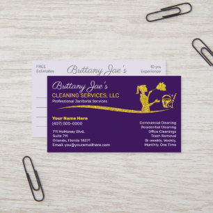 Professional Cleaning/Janitorial Housekeeping Serv Business Card