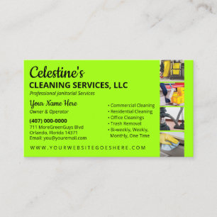 Professional Cleaning/Janitorial Housekeeping Serv Business Card