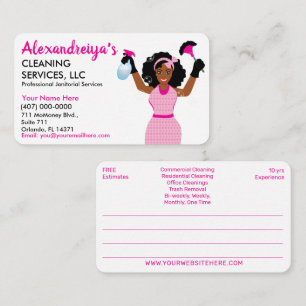 Professional Cleaning/Janitorial Housekeeping Serv Business Card